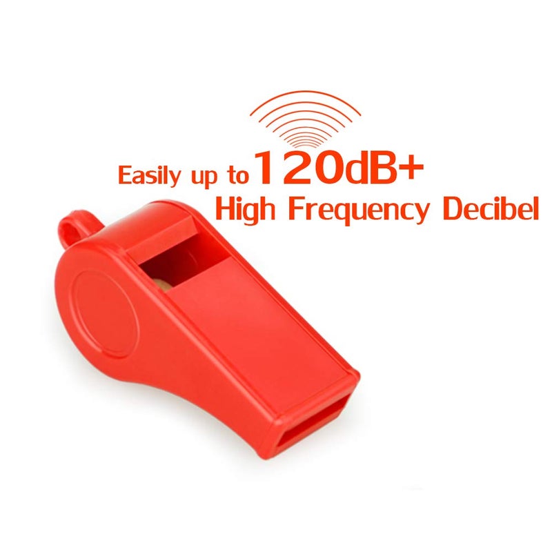 Hipat Red Emergency Whistles with Lanyard, Loud Crisp Sound Plastic Whistles Bulk Ideal for Outdoor Sportï¼ŒLifesavingï¼Œand Officials - Image 2